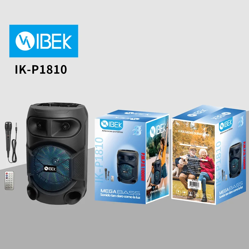 PARLANTES BLUETOOTH 8 PULGADA CON MICRÓFONO Y CONTROL