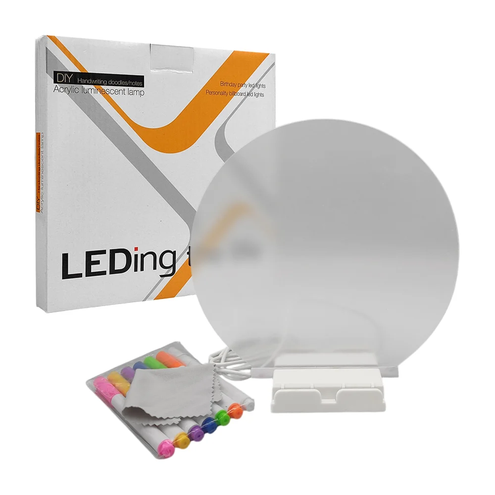 Pizarra mágica luminosa  10 pulgadas luz led  USB acrílico con fibron blanco  •BULTO X62