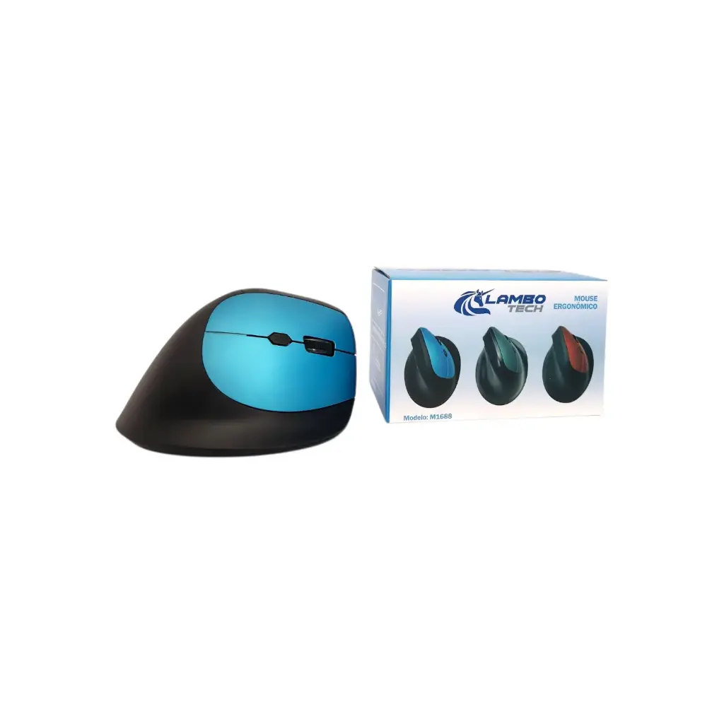 [PAM1688X17] Mouse Ergonómico Inalámbrico A Pila Aaa Lambo Tech •PACK X17