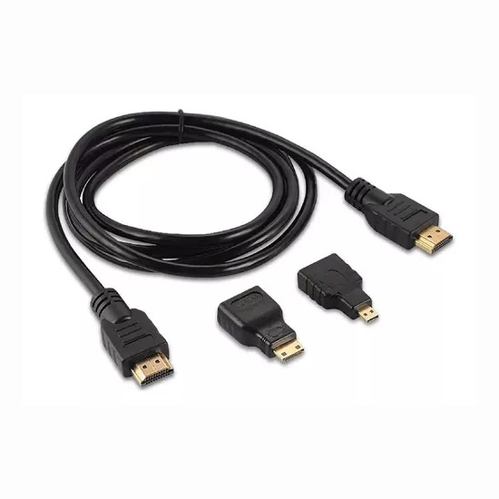 Cables hdmi 1.5m con adaptadores de mini y micro hdtv 3 en 1 •PACK X55