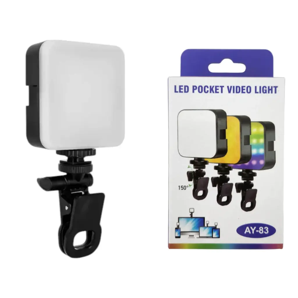 LUZ LED PARA CELULAR TABLET FLASH EFECTOS PORTATIL CLIP AY-83 •BULTO X39