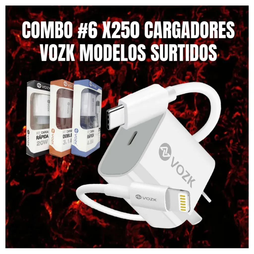 #6 •COMBO X250 Cargadores VOZK Modelos Surtidos