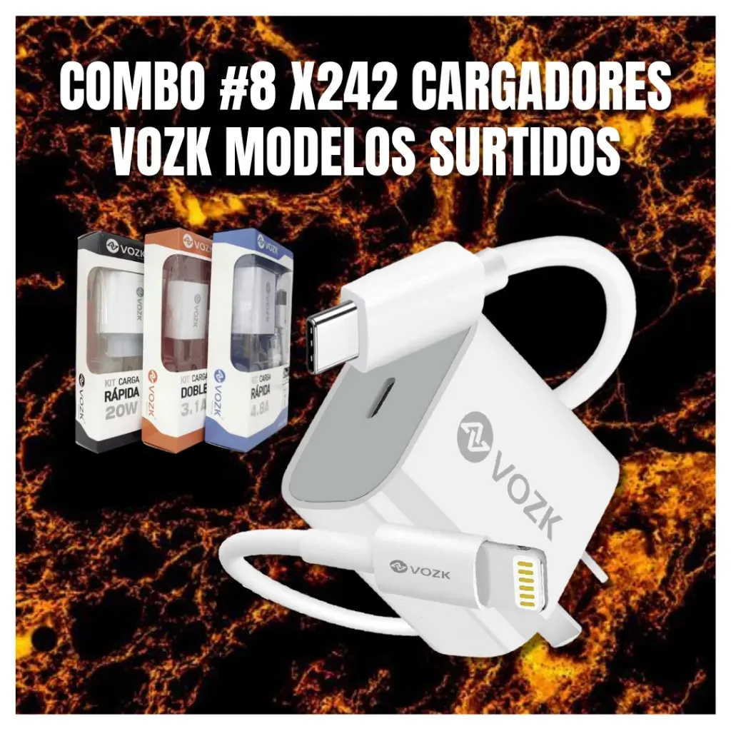 #8 •COMBO X242 Cargadores VOZK Modelos Surtidos