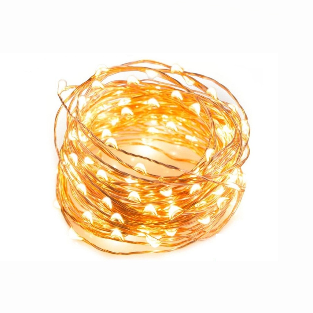 [HULN025X10] Luces led ln-025 luz/usb 100 guirnalda calida en bolsa •PACK X10