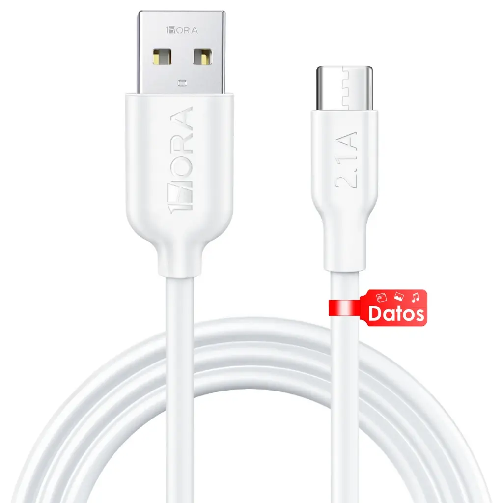 CABLE USB-A  A USB TIPO-C DE PVC DE 1 M - 1HORA