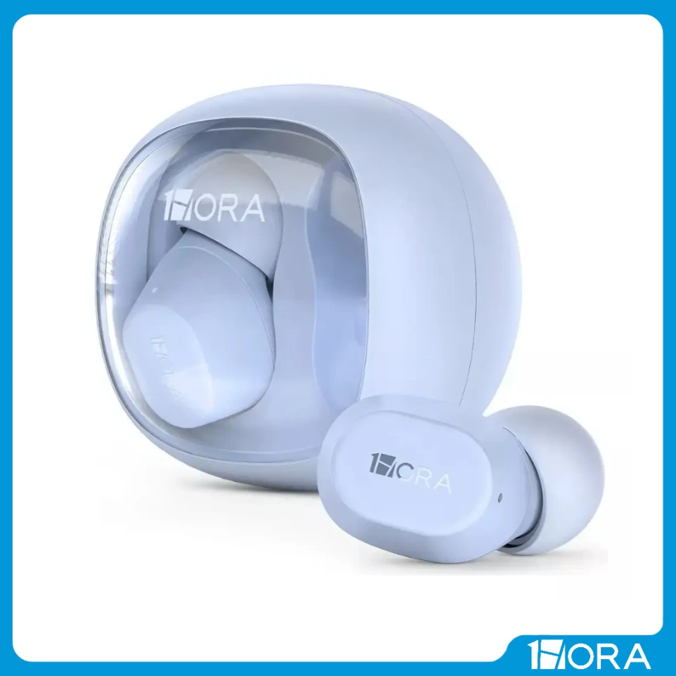 [F-AUT208-BL] AURICULARES TRANSPARENTES BLUETOOTH - 1HORA (blanco)