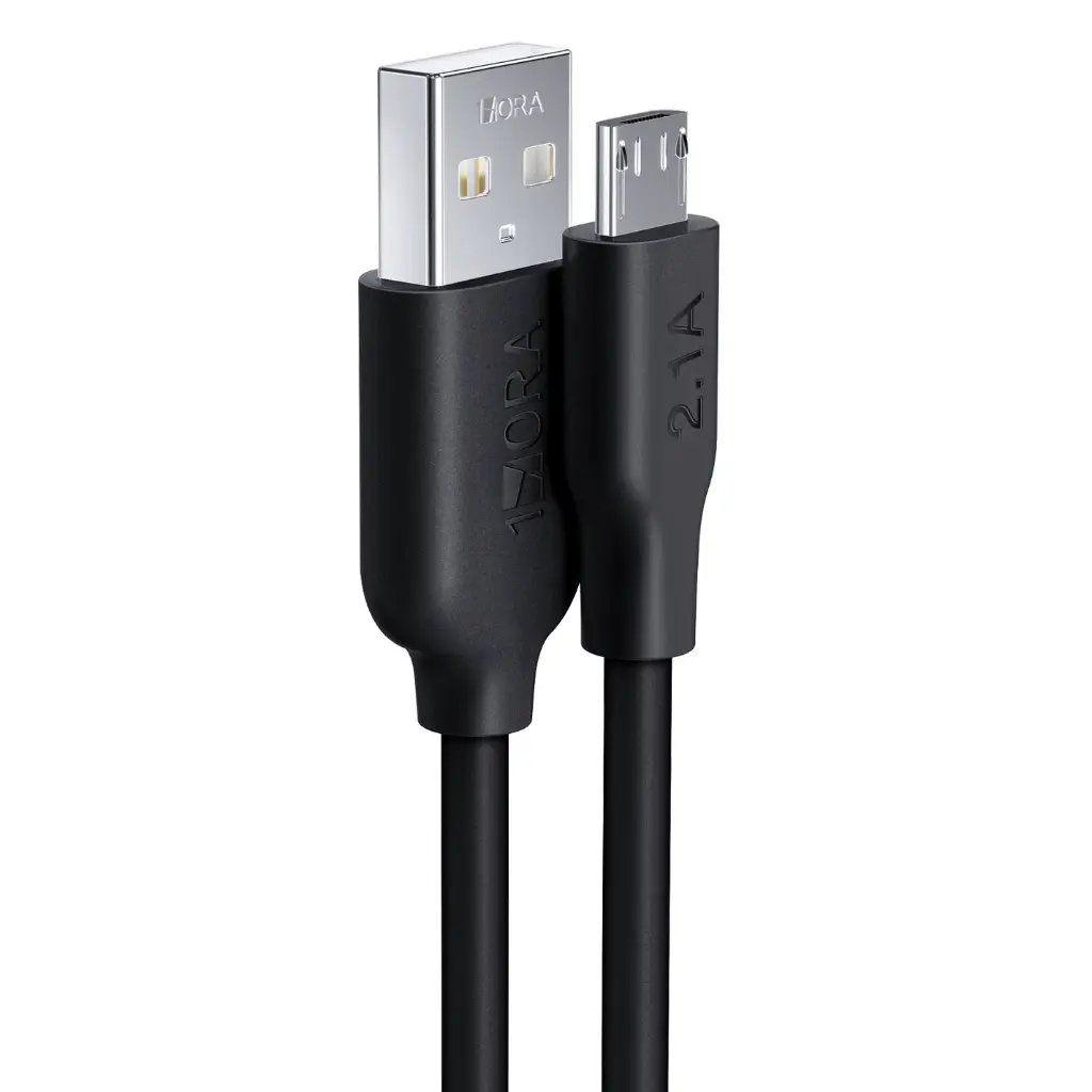 [F-CAB236B - BL] CABLE DE PVC DE 1 M USB-A  A USB MICRO-B  - 1HORA (blanco)