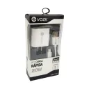CARGADOR VOZK 20W USB TIPO C DOS PUERTOS - PACK X 10