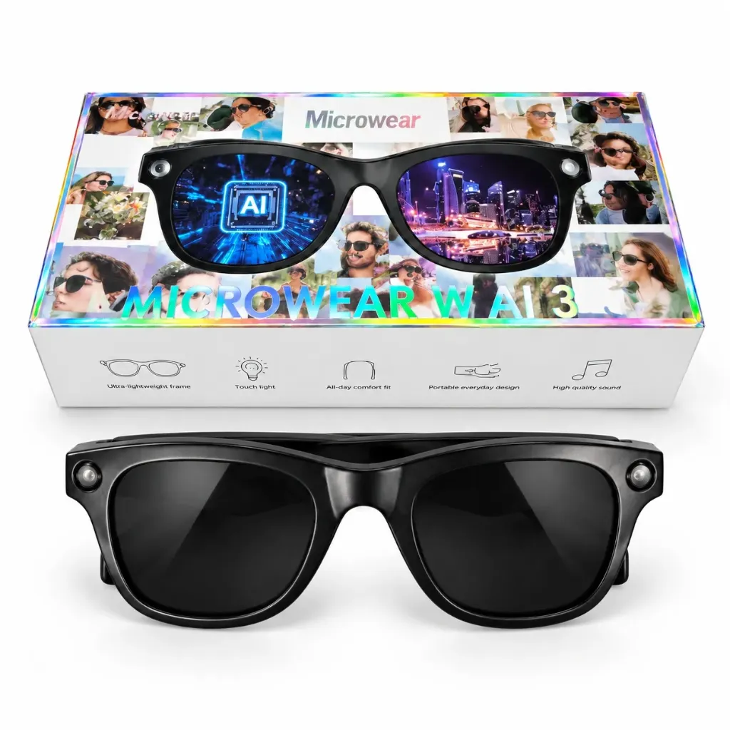 LENTES INTELIGENTES MICROWEAR CON IA  AL 3 CON CAMARA  - PACK X 10