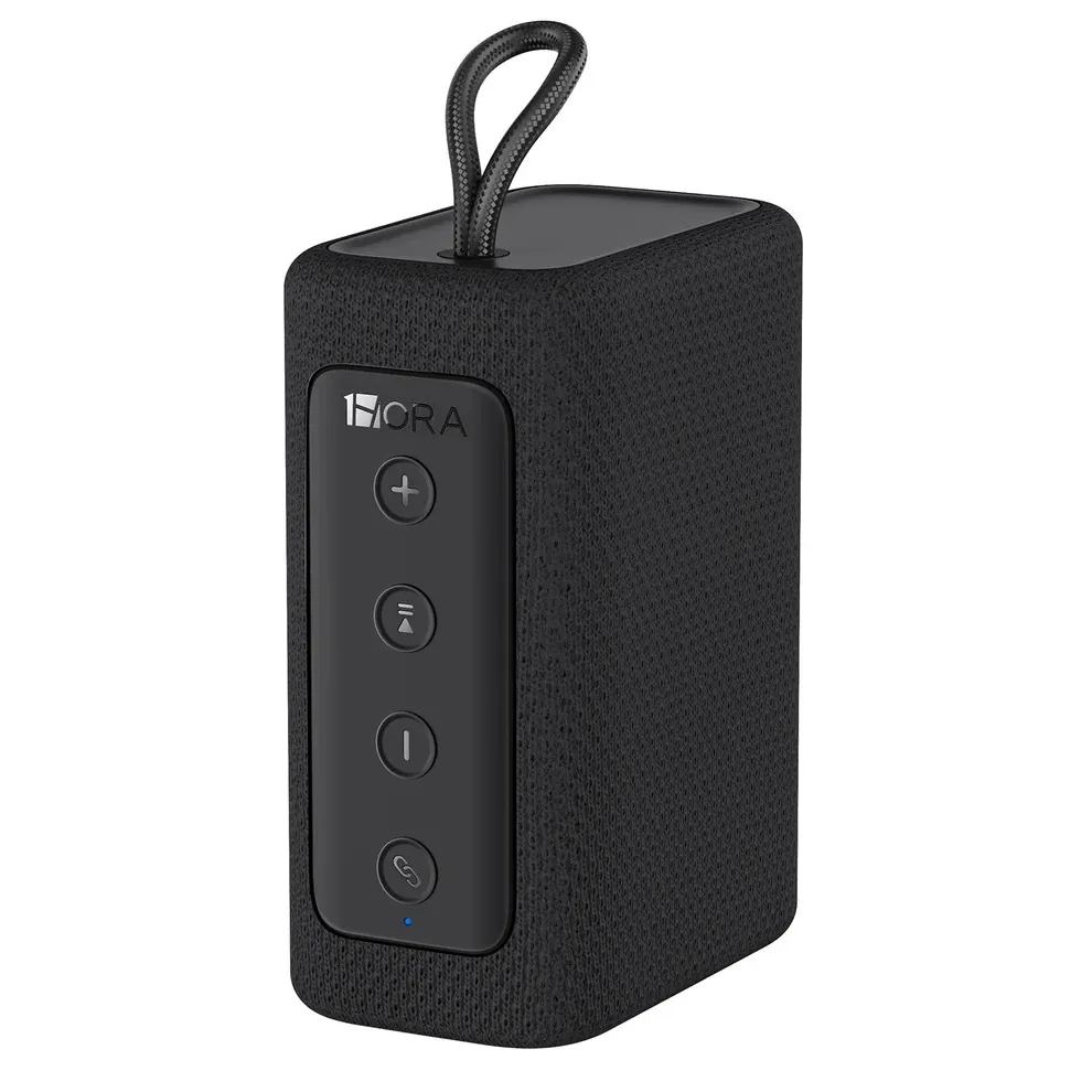 PARLANTE BLUETOOTH PORTATIL CUADRADO CON REVESTIMIENTO DE TELA 7W (NEGRO)- 1HORA - PACK X 40