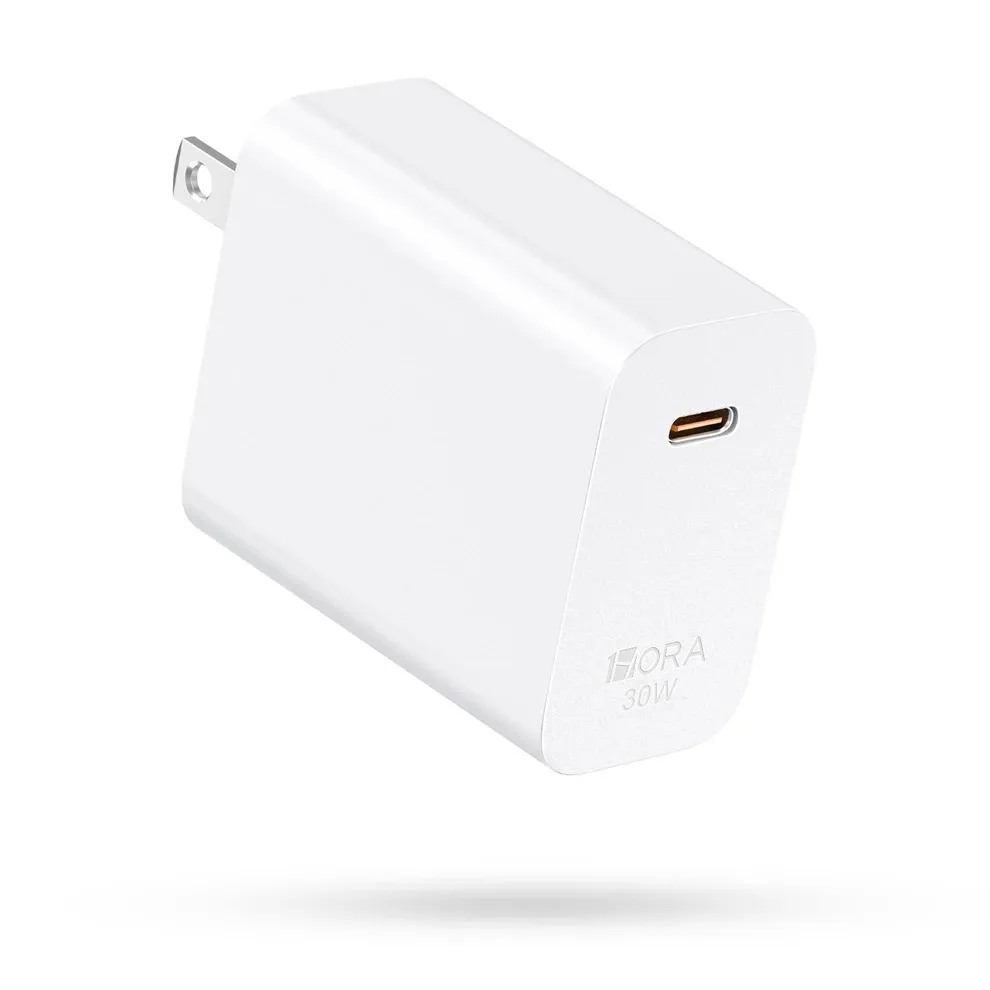 [DOL-GAR164B-AR] CABEZAL DE CARGA RÁPIDA CON PATAS OBLICUAS PD30W (BLANCO) - 1HORA - PACK X 10