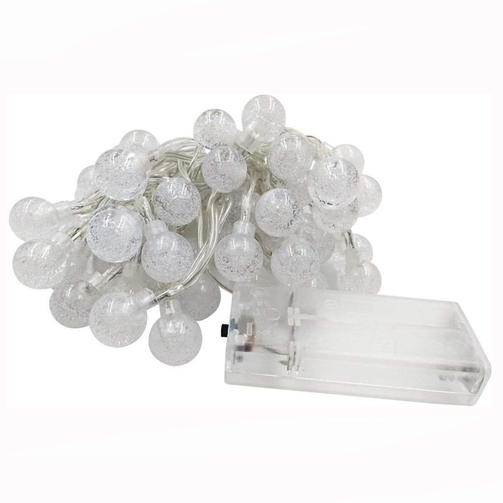 LUCES ESFERA TRANSPARENTE BLANCA