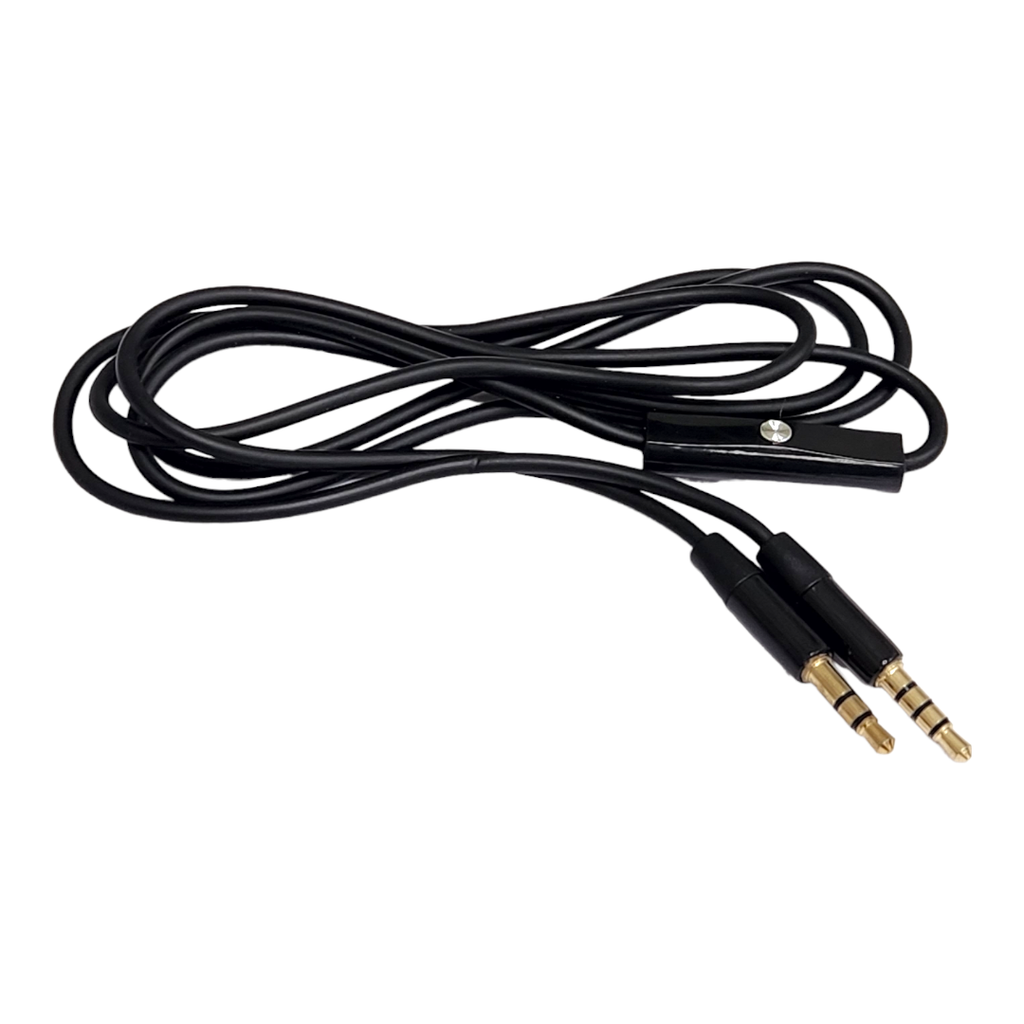 CABLE AUXILIAR 3.5 CURVO CON MICRÓFONO