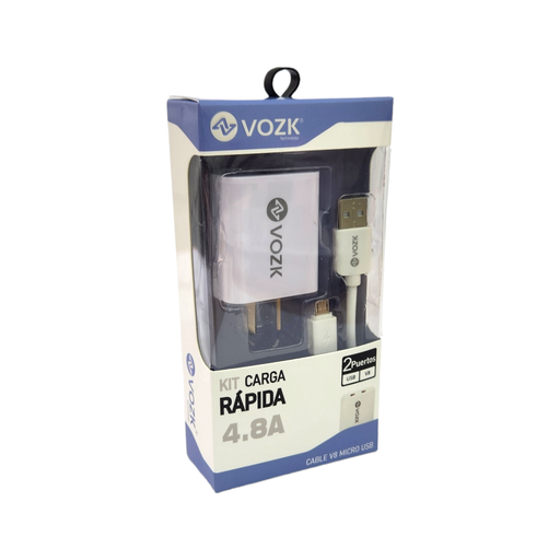 CARGADORES VOZK 4.8A V8 2 PUERTOS USB