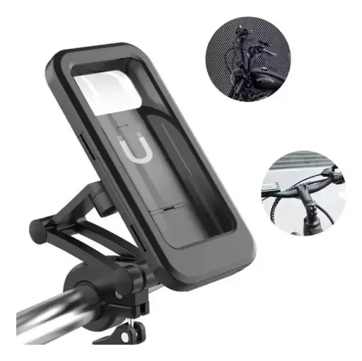 [T-IKM3] Soporte con funda para celular anti Caida Moto Bicicleta