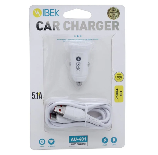 [F-IKAU401] CARGADORES DE AUTO TIPO C IBEK