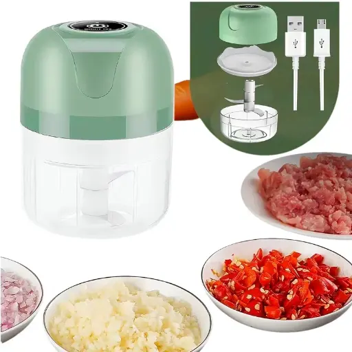 [T-IKX01636] MINI PROCESADORA ELÉCTRICA TRITURADORA ALIMENTOS USB COCINA