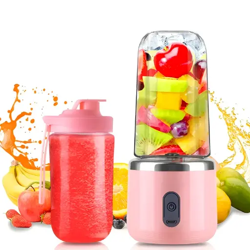 [T-IKZZB7] MINI LICUADORA VASO TERMO PORTÁTIL 400ML x2 VASO ZZB-7