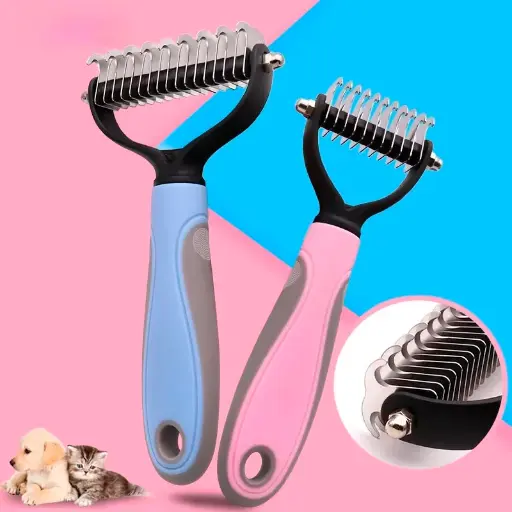 [T-IKCWS03] PEINE CEPILLO DESLANADOR QUITA NUDOS PARA PERROS, GATOS, MASCOTAS CWS-03
