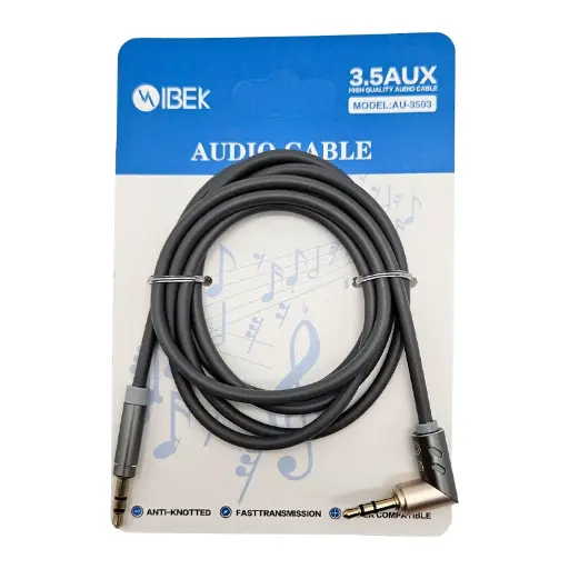[T-IKAU-3503] CABLE AUXILIAR ENGOMADO 3.5MM A 3.5MM 90° GRADOS AU-3503