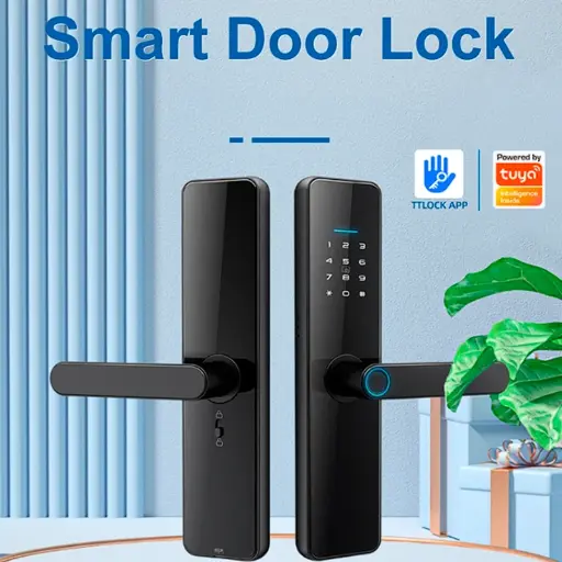 [T-IKLS-C91] CERRADURA INTELIGENTE HUELLA DIGITAL BIOMÉTRICA TARJETA LS-C91