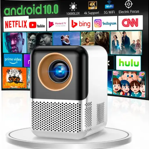[T-IKX10] PROYECTOR PORTÁTIL SMART HD 4K ANDROID 11 VIDEO HDMI X10 AUTOENFOQUE
