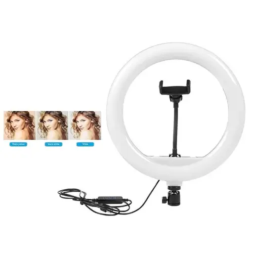 [T-IKQX-260] ARO DE LUZ 10″ BLANCO SIN TRIPODE