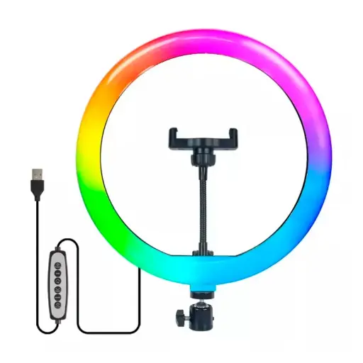 [T-IKMJ-200] ARO DE LUZ 8″ 20CM RGB SIN TRIPODE MJ-200