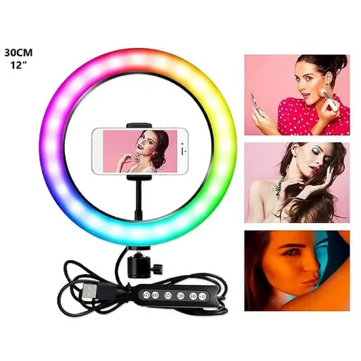 [T-IKMJ-300] ARO DE LUZ RGB 12 PULGADA