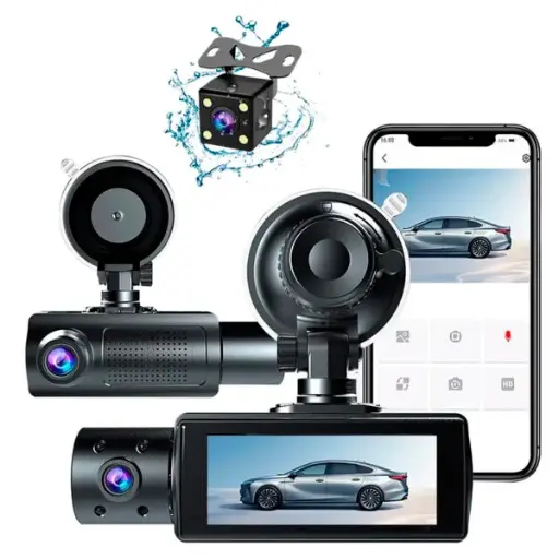 [T-IKD310] CÁMARA PARA AUTO CON WIFI HDR 1080P DELANTERA TRASERA INTERIOR VISIÓN NOCTURNA