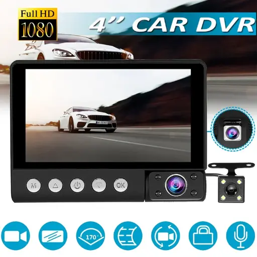 [T-IKC9] CÁMARA PARA AUTO 3 EN 1 FRONTAL INTERIOR REVERSA 12V C9
