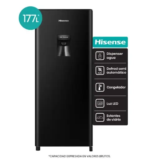  Heladera Single Door 179L Negra HISENSE  