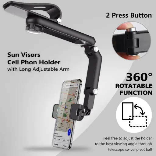 [T-IKCZ-70202] SOPORTE DE CELULAR PARA AUTO VISERA TAPA SOL