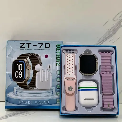 [T-IKZT-70] SMARTWATCH RELOJ INTELIGENTE ZT-70, 2 MALLAS + AIRPOD COLORES SURTIDOS