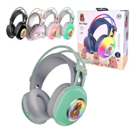 [T-IKPG-706E] AURICULAR BLUETOOTH VINCHA CAPIBARA PG-706E LUCES RGB