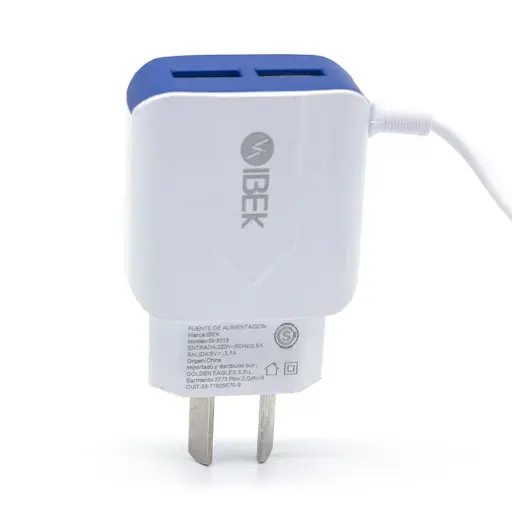 [T-IKIB3022] Cargador  3.1A Con  Cable  V8 Ibek 3022 